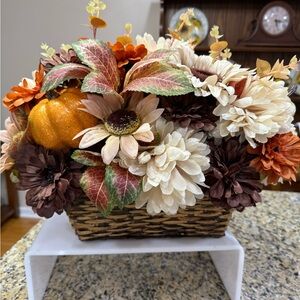 Harvest Bloom Faux Floral Basket